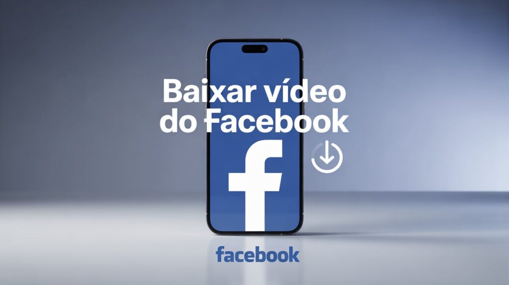 Smartphone mostrando o processo de baixar vídeo do Facebook