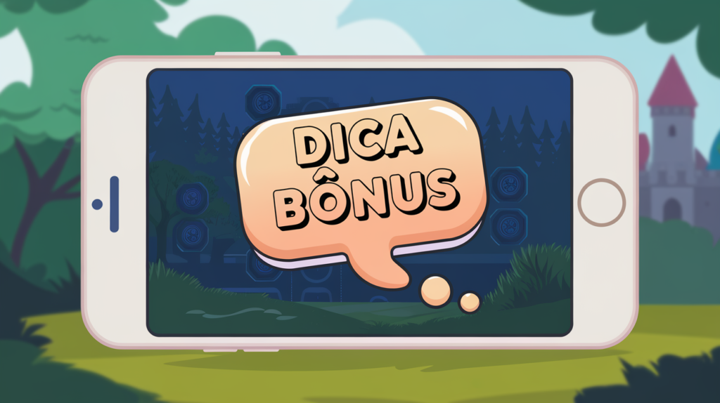 3 Formas De Usar O Espaço Invisível No Instagram: Dica Simples Para Melhorar Seu Perfil 4 Ilustração de um smartphone com um balão de fala exibindo "Dica Bônus", representando uma sugestão extra para otimizar conteúdos digitais e postagens no Instagram.