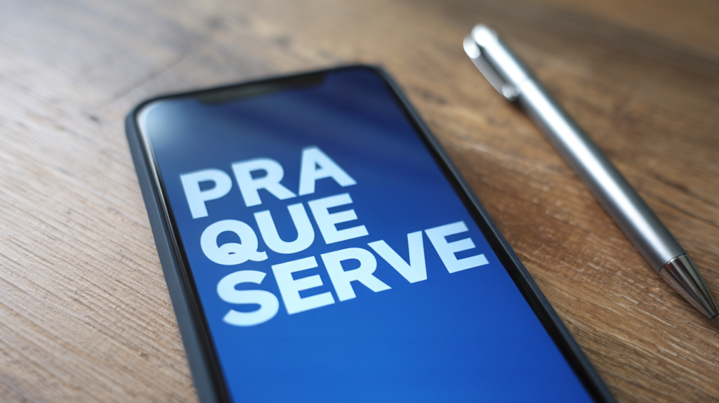 3 Formas De Usar O Espaço Invisível No Instagram: Dica Simples Para Melhorar Seu Perfil 3 Imagem de um smartphone exibindo a frase "Para Que Serve" em tela azul, destacando a utilidade do espaço invisível no Instagram para melhorar a formatação de legendas e bios.