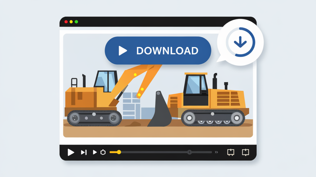 Como Baixar Vídeos Youtube, 5 Formas Fáceis E Seguras 1 Ilustração de uma interface de vídeo com um botão azul de "Download" destacado, simbolizando o processo de baixar vídeos do YouTube.