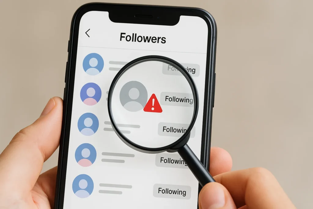 Identificando nao seguidores no Instagram com lupa