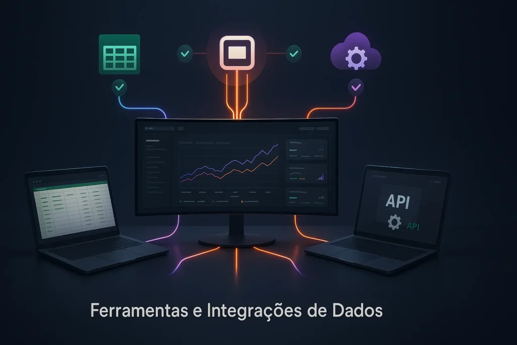 Instagram Insights: 8 Métricas Essenciais Para Multiplicar Seu Engajamento 8 Hub visual conectando app principal a planilhas, dashboards BI e APIs com integração fluida.